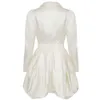Ocstrade Arrival Women 2 Piece Bodycon Dresses Manica lunga Bianco Elegante Club Party 2 Set 210527