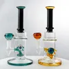 5mm Thick Glass Bongs Straight Tube Oil Dab Rigs Showerhead Perc Percolator 14mm Joint Water Pipes With Colorful Bowl Hookahs