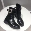 Fashion Lady Hiver Boots Bottines Cristal Boucle à lacets de haute qualité Cowskin Platform Designer Impression Martin Bottillons Femmes Chaussures de démarrage Femmes Taille 35-41