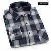 Męskie koszule Casual Quality Flanel Plaid Mężczyźni Koszula Bawełniana Wiosna Jesień Z Długim Rękawem Sukienka Miękki Komfort Slim Fit Button Down Odzież