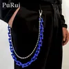 Charms Candy Color Multi Layer für Damen Herren Hosen Taille Kette Großer Ring Geldbörse Schlüsselbund Jeans Unisex Hip-Hop Schmuck