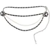 Paski Paski Kobiety Elegancki pasek Pearls Belt Spring Summer Designer Moda Czarna biała kwiatowa klamra Paliw Cinturon Mujer 102 cm 9vkm