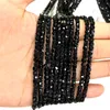 Square Black Spinel Beads 4-5mm Natural Gemstone Spacer Jewelry Accessories Making DIY Necklace Bracelet 15 inch Factory Price Q0531