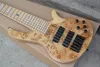 Maple Gripbräda 6 Strings Original Body elektrisk basgitarr med White Pearl Inlay, kan anpassas