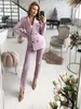 Business Streetwear Women Suits Double Breasted Elegant Pants Blazer Party Office Lady Prom Vintage Female Coat 2 Pieces 210927
