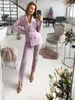 Business Streetwear Abiti da donna Doppio petto Pantaloni eleganti Blazer Party Office Lady Prom Vintage Cappotto femminile 2 pezzi 210927