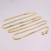 Chains Pure 18K Yellow Gold Necklace Woman Man Luck Hollow Wheat Chain Link 1.1-1.5mmW Stamp Au750