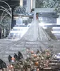 Saudiarabien Full Beading Ball Gown Bröllopsklänning Av Axel Avtagbar Långärmad Luxury Lace Sequins Appliques Bridal Gowns Crystal Bride Robes de Mariée