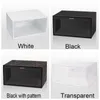 Boîte à chaussures multicolore transparente Rangement pliable Organisateur de maison transparent en plastique Affichage empilable Combinaison de chaussures superposées Conteneurs Boîtes d'armoire