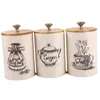 Bouteilles de stockage Bocaux 3 pièces Style Vintage thé café sucre bidons cuisine étain rétro blanc Pots alimentaires Containers3618995
