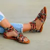 Czeski Kobiety Płaskie Buty Lato Gladiator Roman Sandal Kolorowe Boho Sandalias Mujer Kobieta Plaża Plus Rozmiar 34-43 Y0721