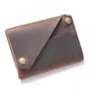 Korthållare Kreativ designhållare Äkta läder Minimalistisk plånbok för kort Handgjorda Cow Purse Vintage Kortinnehavare