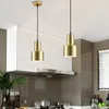 Nordic minimalist Metal Pendant Lamps Golden Restaurant bedroom bedside hanging lamp Kitchen Bar Home decor lighting fixtures