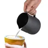 الحليب Frother Jug الفولاذ المقاوم للصدأ لا عصا طلاء إبريق أسود وآرت ديكو 350ML 600ML لا مقياس 210309233T