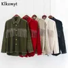 KLKXMYT DENIM Kurtka Płaszcz Kobiety Ulica Moda Oversized Tassel Vintage Długim Rękawem Siek Kobiet Odzież Odzież Odzieży Chic Topy 210527