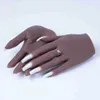 Per Practice Silicone Mani Nails Lifesize Mannequin Modello Femminile Display Mani Falso Nail Dito Nail Art Formazione Faux mano Q0512
