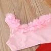 Winter Children Sets Enkele Schouder Floral Pink Solid Tops Red Shorts Girl Boys Clothes 1-6t 210629