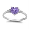 Vigselringar Vintage 1,3ct Kärlek Hjärta Kvinnor 925 Silver Ring Engagement Size 6-10