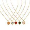 Pendant Necklaces Elegant Heart Necklace For Women Lovers Gold Stainless Steel Crystal Chain Chocker Female Cute Zircon Jewlery