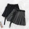 HELIAR Women Pleated A-line Mini Wide Leg Outwear Saches Spring Sexy Skirts With Pockets 210309