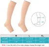 Men's Socks Open Toe Compression Knee High Calf Shaping Stockings Fit For Varicose Veins Long Pressure312F