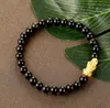 mythical lucky bracelet Pixiu lovers imitation gold natural black red beads bracelets jewelry gift