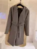 lana CBrand Cappotti firmati Giacca da donna Autunno Lungo stampato Materiale di lana Mantello con cappuccio Cappotto Avvolgente alla moda Bicolore Taglie forti