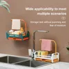 Organisation de rangement de cuisine étagère multifonction éponge égouttoir salle de bain support d'aspiration organisateur évier accessoires paniers de bain
