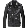 Mauroicardi Spring Leather Biker Jacket Mens Zipper Långärmad Höstmjukt ljus Faux Läderjackor för män Märke 3XL 4XL 5XL 211111