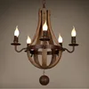 Chandeliers Vintage Chandelier Decoration Retro Wood Light Fixture Of Living Room Bedroom Loft Home American Country Rural Candle