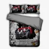 Set di biancheria da letto per motociclette per auto sportive Copripiumino 3D stampato Copriletto per bambini in lino Edredones De Cama Custom (NO set di lenzuola) 210309