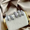 رفاهية S925 Sterling Silver Wedding Rings للنساء White 5A Zirconia Cubic Love Dianond Heart Square Bride Enging Enginger Designer Jewelry Size 5-10 Gift