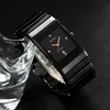 Oupai Square Men Watch 비즈니스 방수 석영 검은 도자기 손목 손목 남성 reelogio masculino hodinky erkek erkek kol saati 210609309h