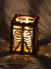 Wooden Skeleton Rib Shadow Lamp Halloween Candles Glowing Lights Skull Frame Holder Home Decor Art Handicraft H1222