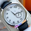 40mm Historiques American 1921 82035 자동 남성 시계 82035 000g-B735 화이트 다이얼 스틸 케이스 검은 가죽 스트랩 시계 Timezo216Y