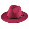 Automne Hiver Femmes Hommes Imitation Laine Fedora Chapeau Classique Panama Trilby Chapeau De Fête Formelle