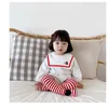 2 шт. Ребёнка мультфильм вышивка ромпер корейский рожденный милый комбинезон корея одежда младенческие коммутаторы + колготки 210615