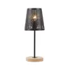 Oygroup Bedside Lamp med trä black metallpinne och ihålig lampskärm E14 Bordslampa för sovrum Office Girls Room Dorm Din4772305