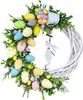 2022 Happy Easter Bunny Decor Spring Artificial Garland Home Gardern Wedding Layout Props Party Decor Pierścień wiszący Orname