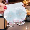 2 stks / set Chinese hars groene roze blauwe bloem mooie haarclips voor meisjes bloem hanfu barrette haaraccessoires hoofddeksels meisjes