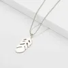 Stainless Steel Necklace for Women Men Simple Long Chain Rectangular Moon Star Pendant Choker Statement Couples Wedding Gift G220310