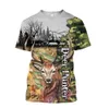 Été Hommes t-shirt Lion / Chasse Cerf et Tatouage Dragon 3D Imprimé T-Shirt Harajuku Casual T-shirts À Manches Courtes Unisexe QDL012 210629