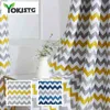Yokistg Blackoutカーテン居間のための幾何学的な波のカーテンが幾何学的な波のカーテンのモダンな寝室のキッチン窓の診察カーテンドレープ211203