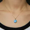 Dernier collier pendentif en forme de goutte et étoile 100% 925 Sterling Silver Fine Jewelry Blue Fire Opal Gem Summer Beach Jewelry Gifts Q0531