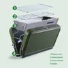 Portable Charcoal BBQ Grill Foldable Stainless Steel Briefcase Barbecue Smoker Grill Compact Folding Barbecue Desk Table 210724