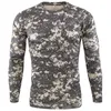 Sneldrogende T-shirt met lange mouwen Mannen Herfst Outdoor Bike Running Fitness Mountaineering Fiets Ronde hals Camouflage T-shirts 220226