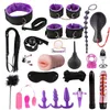 Nxy Adult Toys Sex Games Whip Gag Nipple Clamps for Couples Exotic Accessories y Leather Bdsm Kits Plush Bondage Set Handcuffs 1207
