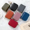 Card & ID Holders Women's Short Simple Solid Color Multi Card Large Capacity Zipper Student Change Bag Women