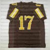 Men's Wyoming Cowboys Brown And White Josh #17 Allen Football Jersey Adult S-3XL College Football Jersey