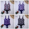 Vintage Swimsuit Kobiety Stroje Kąpielowe Odchudzanie Push Up Garnitur Ruched Tummy Control Swimming Beachwear XXL 210625